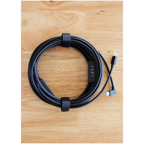 32.8 ft. Right Angle USB-C to USB-C Directional Tether Cable (Black) Image 2