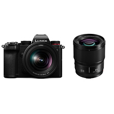 Lumix DC-S5 Mirrorless Digital Camera with 20-60mm Lens and Lumix S 85mm f/1.8 Lens Image 0