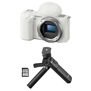 Alpha ZV-E10 Mirrorless Digital Camera Body (White) with Vlogger Accessory Kit