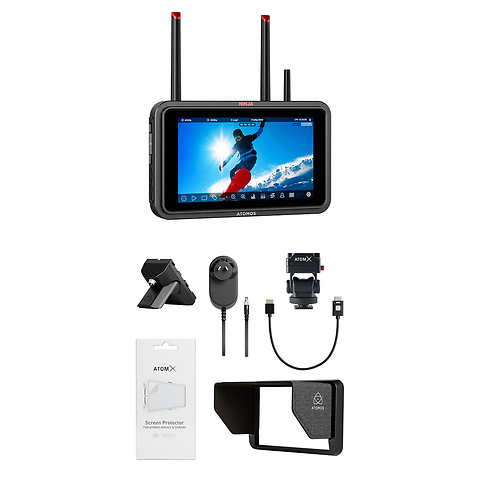 Ninja TX 5.2 in. HDR Touchscreen Camera Monitor/Recorder HDMI/12G-SDI Wi-fi Enabled with Creator Accessory Kit Image 0