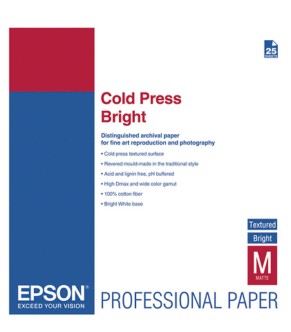 Cold Press Bright Textured Matte Paper, 13 x 19in. (25 Sheets) Image 0