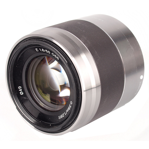 50mm f/1.8 AF E-Mount Lens (Silver) - Open Box Image 0