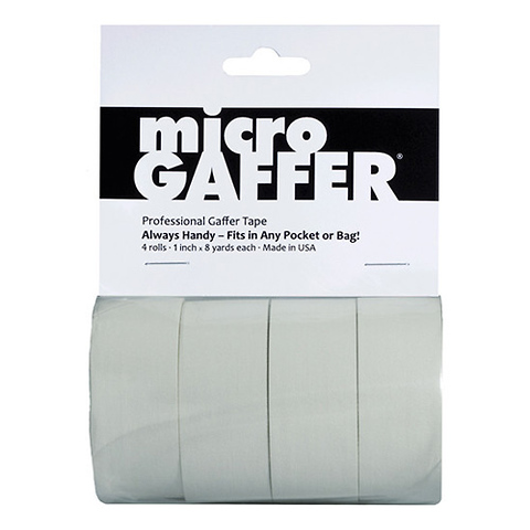 Microgaffer Tape 1 in x 8yd (4Pk) - White Image 0