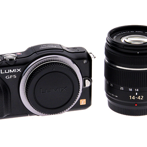 Lumix DMC-GF5 Micro 4/3's Camera w/14-42mm Lens - Black - Open Box Image 0