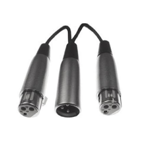 High Grade XLR Male To Dual Female Y Cable (6.5 In. Long) Image 0