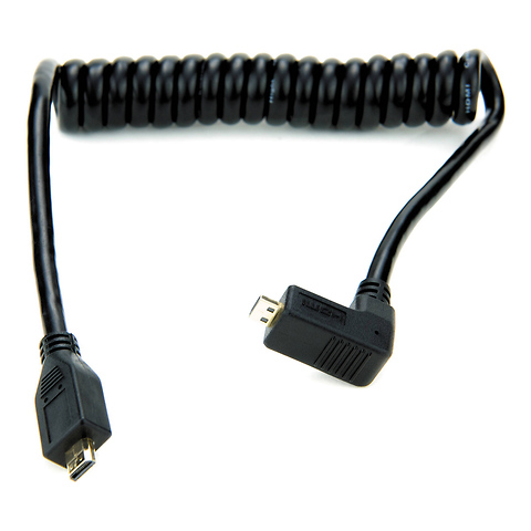 Right-Angle Micro to Micro HDMI Coiled Cable (11.8-17.7