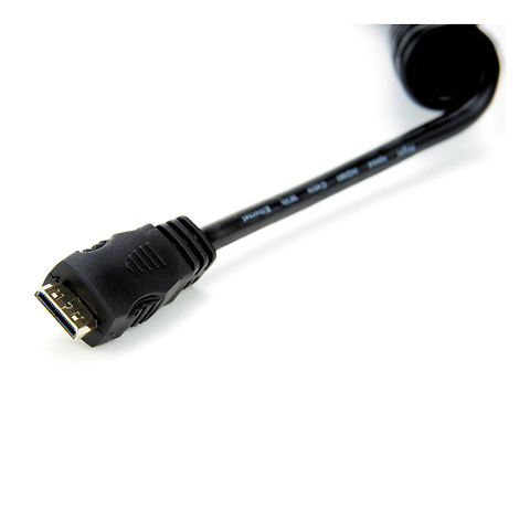 Right-Angle Micro to Full HDMI Coiled Cable (11.8-17.7 In.) Image 1