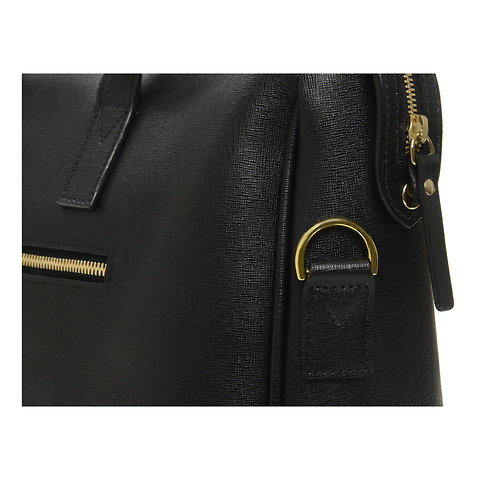 The Madison Camera and Laptop Leather Bag (Black) Image 6