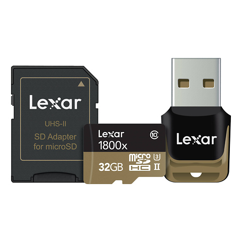 32GB Professional 1800x UHS-II microSDXC Memory Card (U3) Image 0