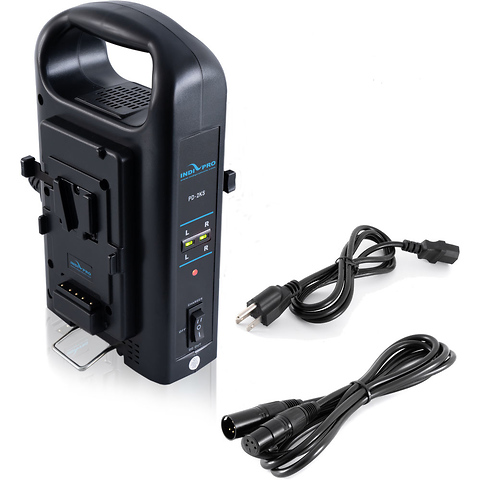 Dual Battery Charger with Dual 95W V-Mount Battery Bundle Image 1