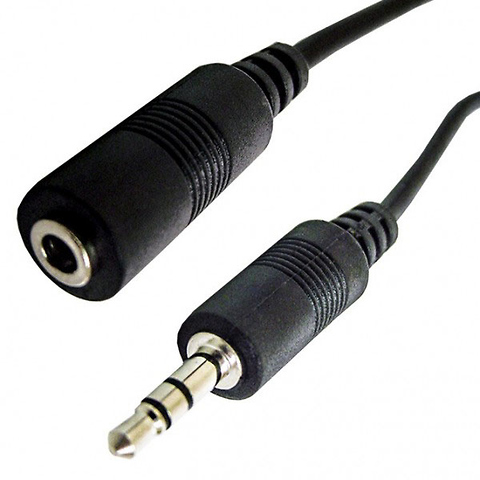 12 ft. 3.5mm Stereo Male to 3.5mm Stereo Female Mini Extension Cable Image 0