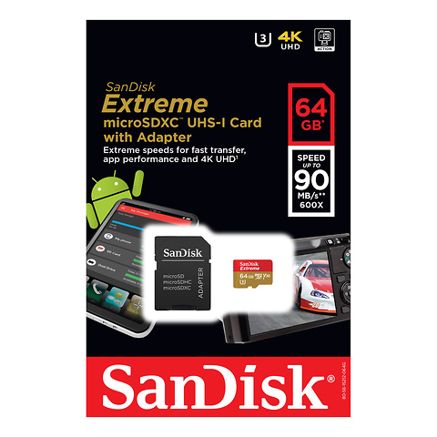 64GB Extreme UHS-I microSDXC Memory Card Image 1