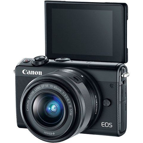 EOS M100 Mirrorless Digital Camera with 15-45mm and 55-200mm Lenses (Black) Image 4