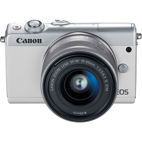 EOS M100 Mirrorless Digital Camera with 15-45mm and 55-200mm Lenses (White) Image 5
