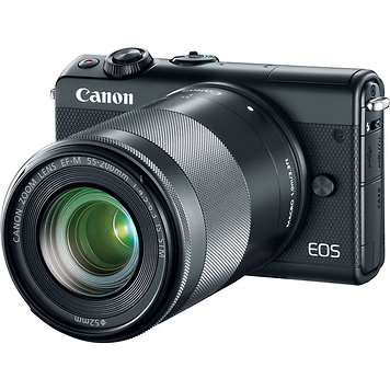 EOS M100 Mirrorless Digital Camera with 15-45mm and 55-200mm Lenses (Black)