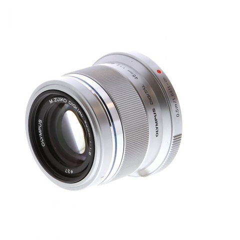 45mm f/1.8 M. Zuiko AF Lens for Micro 4/3s Silver - Pre-Owned Image 0