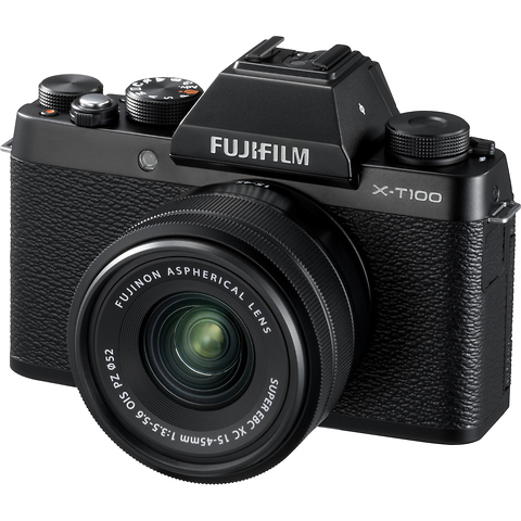 X-T100 Mirrorless Camera w/15-45mm Lens - Black - Open Box Image 1