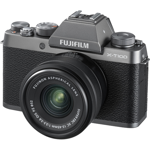 X-T100 Mirrorless Digital Camera with 15-45mm Lens (Dark Silver) Image 1
