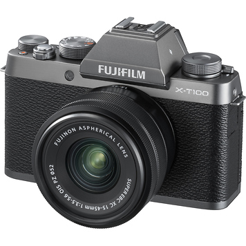 X-T100 Mirrorless Digital Camera with 15-45mm Lens (Dark Silver)