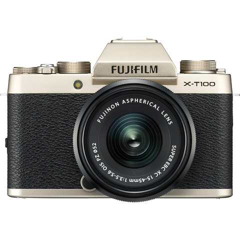 X-T100 Mirrorless Digital Camera with 15-45mm Lens (Champagne Gold) Image 0