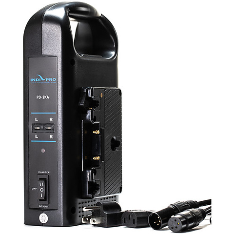 2 x Micro-Series 98Wh Li-Ion Gold Mount Batteries with Dual Gold Mount Battery Charger Kit Image 1