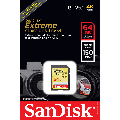 64GB Extreme UHS-I SDXC Memory Card Image 1