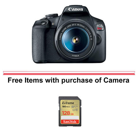 EOS Rebel T7 Digital SLR Camera with 18-55mm Lens w/Canon Webcam Starter Kit and FREE Memory Card Image 5