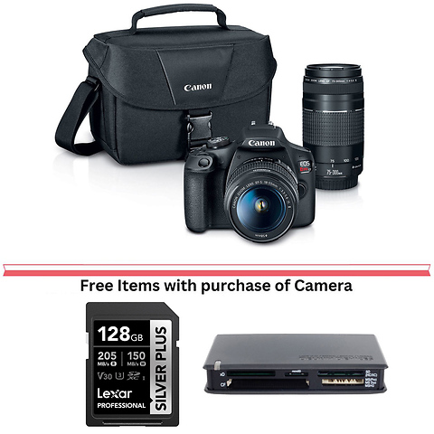 EOS Rebel T7 Digital SLR Camera with 18-55mm and 75-300mm Lenses Image 0