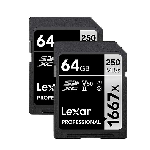 64GB Professional 1667x UHS-II SDXC Memory Card (2 Pack) Image 0