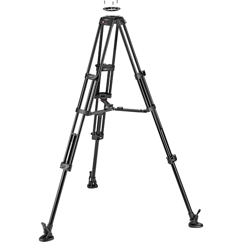 Aluminum Twin Leg Video Tripod with Middle Spreader Image 1