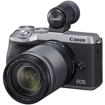 EOS M6 Mark II Mirrorless Digital Camera with 18-150mm Lens and EVF-DC2 Viewfinder (Silver)
