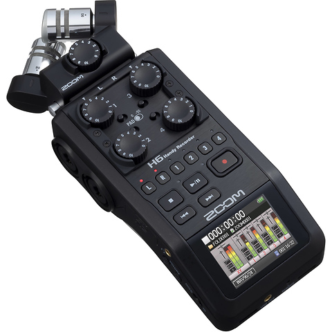 H6 All Black 6-Input / 6-Track Portable Handy Recorder with Single Mic Capsule (Black) Image 0