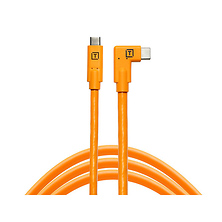TetherPro USB-C to USB-C Right Angle Cable (15 ft., Orange) Image 0