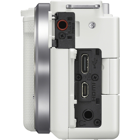 Alpha ZV-E10 Mirrorless Digital Camera Body (White) with Sony Vlogger Microphone (ECM-G1) Image 3