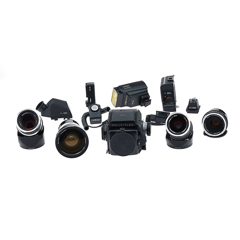 SL66E Body w/ Prism, 120/220 Back, 40mm f/4, 50mm f/4, 80mm F/2.8 & 150mm f/4 & Extras - Pre-Owned Image 1