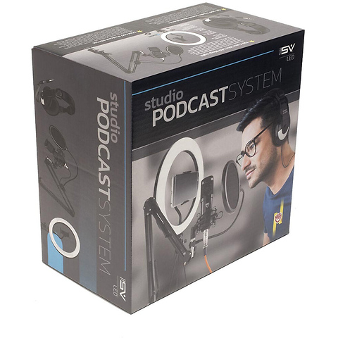 Studio Podcast System (LED Ring Light, Microphone, Boom Stand, Headphones) Image 6
