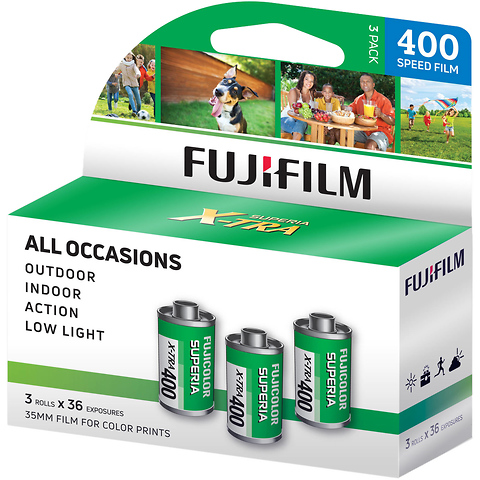 Fujicolor Superia X-TRA 400 Color Negative Film (35mm Roll Film, 36 Exposures, 3 Pack) Image 0
