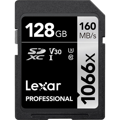 128GB Professional 1066x UHS-I SDXC Memory Card (SILVER Series) Image 0