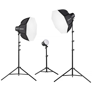 U60-B Bi-Color Led 3-Light Softbox Kit