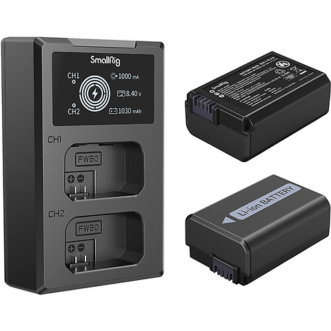NP-FW50 2-Battery Kit with Dual Charger Image 1
