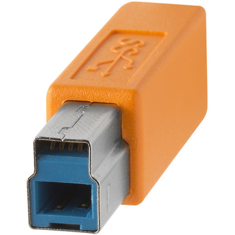 USB 3.0 Super Speed Male A to B Cable 15', High-Visibility Orange - Pre-Owned Image 2