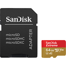 64GB Extreme UHS-I microSDXC Memory Card with SD Adapter Image 0
