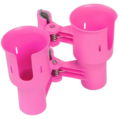Clamp-On Dual-Cup & Drink Holder (Hot Pink) Image 1