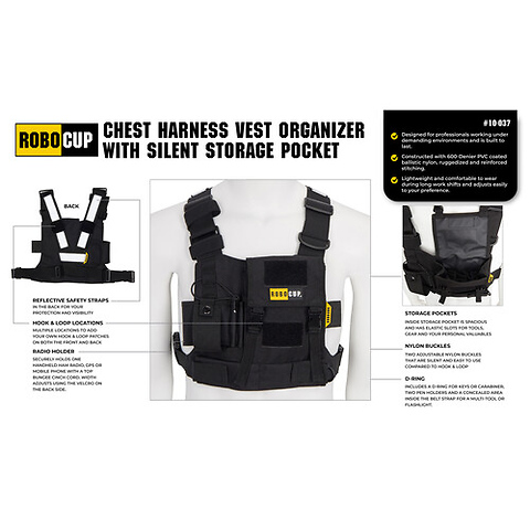 Chest Harness Vest Organizer with Silent Storage Pocket Image 5
