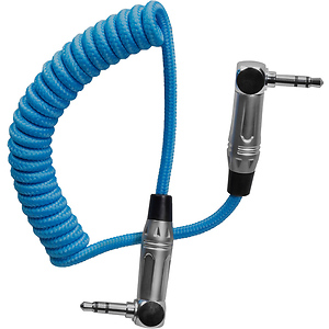 Coiled 3.5mm Right-Angle TRS Stereo Audio Cable (12 to 24 in.)
