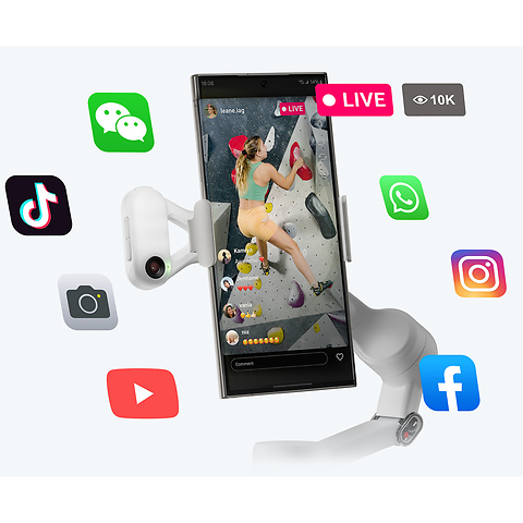 Flow 2 AI-Powered Smartphone Gimbal with AI Tracker (Summit White) Image 11