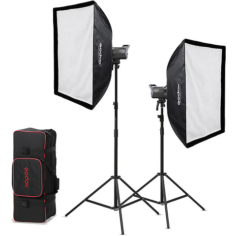 Litemons LA150Bi Bi-Color LED 2-Light Kit with Stands and Softboxes Image 0