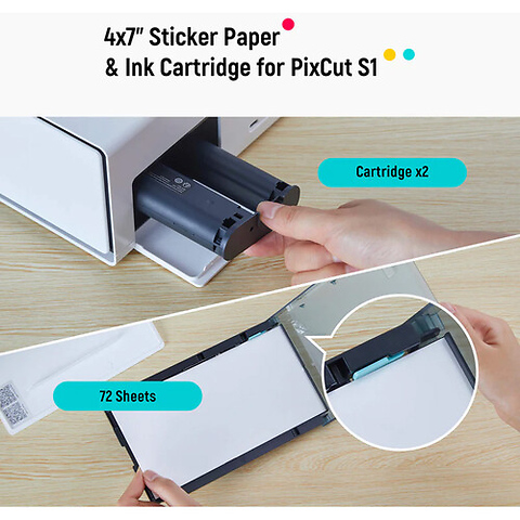 PixCut S1 Sticker Paper with 2 Ink Cartridges (4 x 7 in., 72 Sheets) Image 6