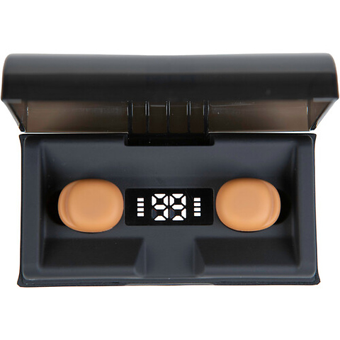 Pair of Microsone Bluetooth IFB Earbuds with Charging Case (Dark Skin Tone) Image 1