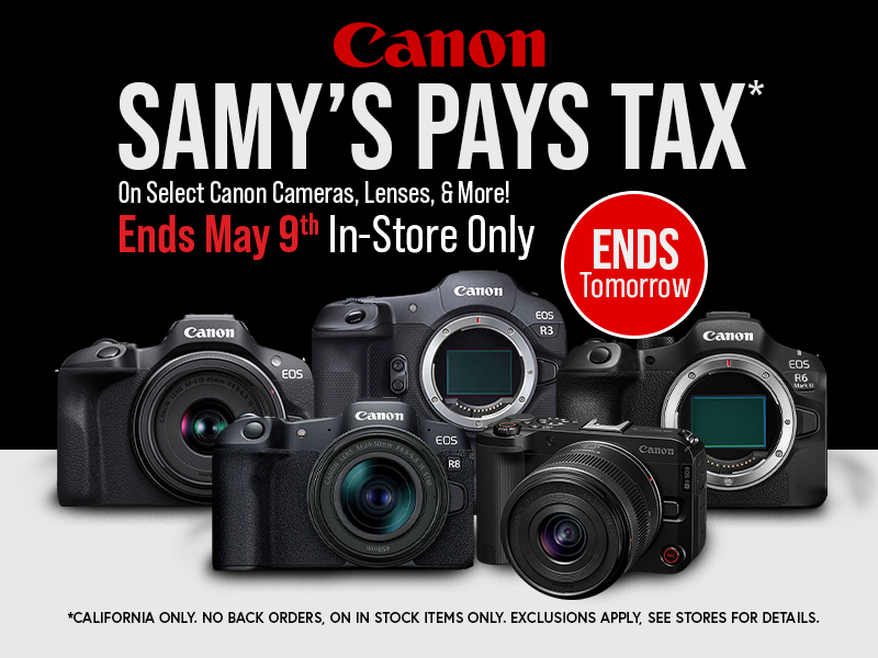 Canon no Tax Sale Ends Tomorrow